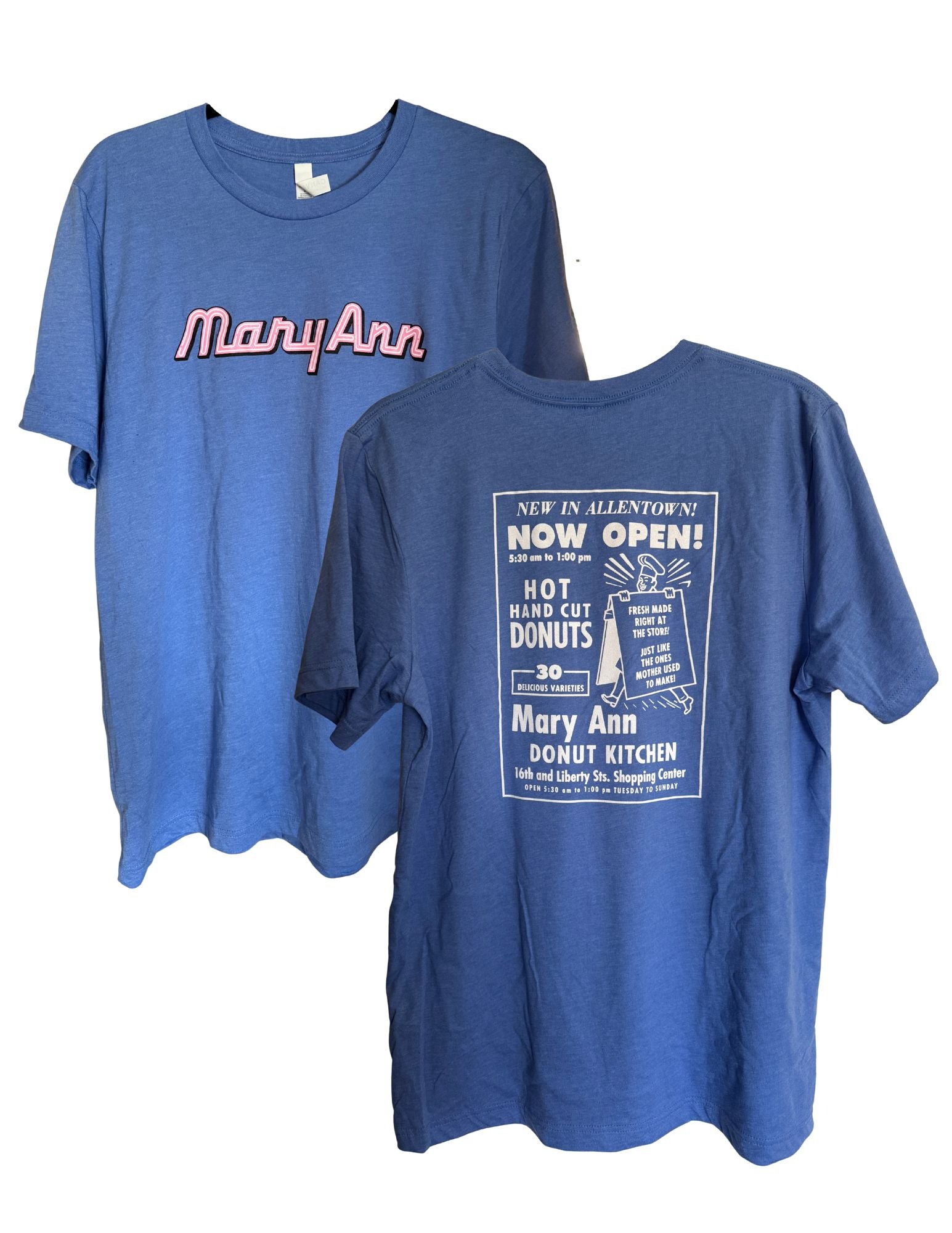 Blue and Pink Retro Sign and Ad Tee - Adult and Youth Sizes Available